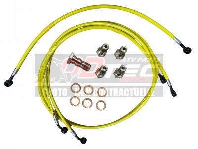 Pack Durite aviation avant + arrière Yamaha RAPTOR 660/700 (JAUNE) - 120613046 (Jaune) Idem 660. Pack,Durite,aviation,avant,arrière,Yamaha,RAPTOR,660/700,(JAUNE),Durite,aviation,pour,quads,compatible,avec,plupart,livré,avec,Durites,aviation,avant,Durite,aviation,arrière,Joints,cuivres,Raccord,double,banjos,Raccord,simple,banjo