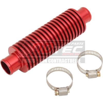 Super refroidisseur Extra-long L150 Ø2=19,5 mm - 1902-1081/M70-130. Super,refroidisseur,Extra-long,L150,Ø2=19,Super,refroidisseur,anodisé,Échangeur,chaleur,intégré,Usinage,aluminium,6061,taillé,dans,masse,Extra,long,5/16,pour,dispersion,chaleur,efficace,Comprend,colliers,durite,pour,installation