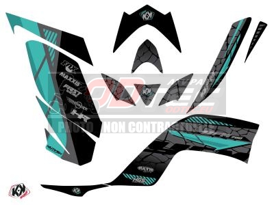 KIT DÉCO 700 RAPTOR NOIR TURQUOISE - KUTVEK. DÉCO,RAPTOR,NOIR,TURQUOISE,DÉCO,RAPTOR,NOIR,TURQUOISE,Composition,déco,Quad,pour,Yamaha,Raptor,Ailes,avant,Ailes,arrière,Face,avant,Parties,latérales,Réservoir,Facilité,pose,sous,effet,chaleur,vinyle,prend,forme