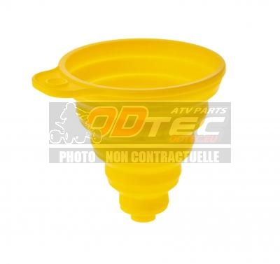 Entonnoir ODTEC en silicone Jaune - ACTION 0.75. Entonnoir,ODTEC,silicone,Jaune,Entonnoir,ODTEC,silicone,Jaune,Modèle,pliable,passe,partout,idéal,pour,transport,silicone,Disponible,couleurs,bleu,rouge