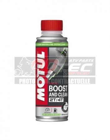 Additif carburant MOTUL Boost and Clean 200ml - 110873. Additif,carburant,MOTUL,Boost,Clean,200ml,additif,carburant,ajouter,lessence,sutilise,dans,tous,types,moteurs,Temps,Temps,motos,formule,puissante,spécifique,permet,fois,augmenter,indice,octane,nettoyer,carburateurs,injecteu