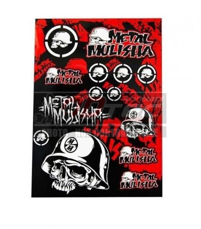 Stickers A3 Metal Mulisha - 01KITA607. Stickers,Metal,Mulisha,PLANCHE,AUTOCOLLANTS,METAL,MULISHA,Feuille,autocollants,Tous,kits,contiennent,environ,autocollants,préférés,Tous,autocollants,sont,longueur,imprimés,vinyle,transparent,Tous,kits