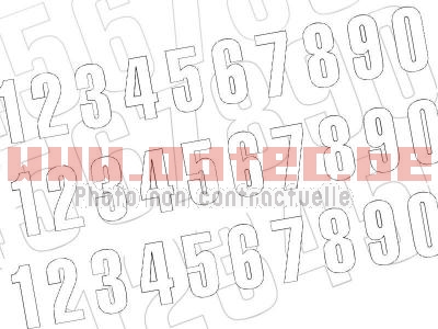 Chiffre MX BLANC  (30 PIECES) - 7850471/43100808. Chiffre,BLANC,PIECES),Numéros,blanc,vendu,pièces,Taille,160x75,numéros,chaque