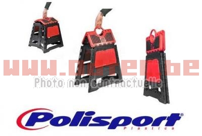 Polysport STAND TEAM Honda - 4101-0428/PS028RD01. Polysport,STAND,TEAM,Honda,révolution,Supporte,jusquà,250kg,Repliable,gain,place,pour,transport,matière,polypropylène,caoutchouc,antidérapant,Léger,résistant,Montage,sans,outils,Facile,transporter,Déco,logo,Polisport,peint, pièce quad Belgique France