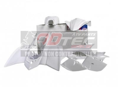 Kit plastique Polysport Yamaha YFZ-450 BLANC - QR 90073/05201953. plastique,Polysport,Yamaha,YFZ-450,BLANC,plastique,Yamaha,YFZ-450,comprend,avant,ailes,couvre,réservoir,écopes,radiateur,plastique,arrière,Clips,option,ci-dessous, pièce quad Belgique France