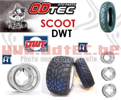 Pack Alu scoot RL DWT 130/70-10 + 225/40-10 SUZ/KAWA/HONDA/KTM/TRITON... - . Pack,scoot,130/70-10,225/40-10,SUZ/KAWA/HONDA/KTM/TRITON,Pack,scoot,Jantes,10*5,(144),Jantes,10*8,(110),Pneu,scoot,130/70-10,Pneu,Slick,225/45-10,Valves,gratuites,Montage,gratuit,livré,prêt,être,monté,votre,quad,option