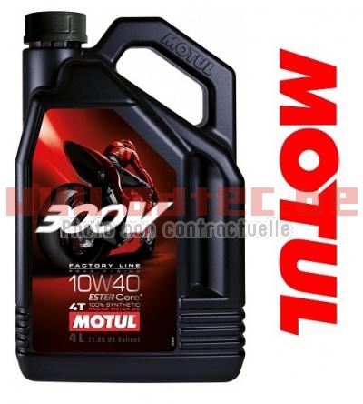 Huile Motul 10W40 300 V Factory line 4 Litres