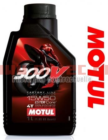 Motul 300 V 15w50 Factory line 1 litres - Bihr: 1099441/MO104125. Motul,15w50,Factory,line,litres,Motul,15w50,Factory,line,Pour,compétition,litre,Nouvelle,technologie,double,Ester,Puissance,protection,maximum,Dévellopé,Teams,Usine,Limite,frottements,pour,plus,puissance,Résistance,optimale