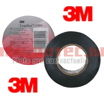 TAPE D'ISOLATION TEMFLEX 3M - TAPE-BLACK/3M. TAPE,ISOLATION,TEMFLEX,TAPE,ISOLATION,TEMFLEX,Isolation,petite,réparation,fixation,rapide,Largeur,15mm,mètre,Epaisseur,Résiste,90ºC