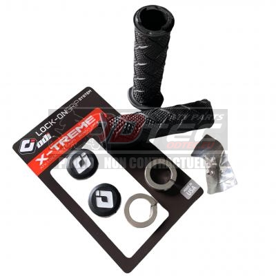Revêtements ODI X-treme Quad Lock-On graphite/argent - 0630089/OG1304/0. Revêtements,X-treme,Quad,Lock-On,graphite/argent,LOCK,QUAD,X-TREME,GRIS,Designed,provide,ultimate,control,under,conditions,X-treme,Lock-On,grips,ATVs,combines,aggressive,knurled,surface,pattern,optimal,traction,with,large,diamond-plate,pads,extra,comf