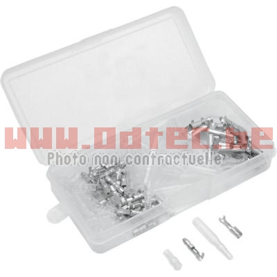 CONNECTOR KIT MALE FEMALE - 21200237. CONNECTOR,MALE,FEMALE,CONNECTOR,MALE,FEMALE,MALE/FEMALE,TERMINAL,Includes,each,male/female,terminals,plastic,sleeves,Terminals,plated;,includes,plastic,case,DUAL,FEMALE,TERMINAL,five,dual,female,terminals,male,terminals