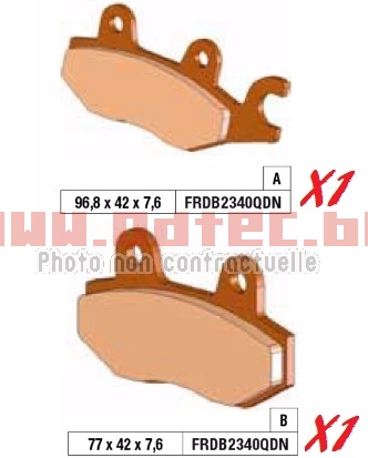 Plaquettes de frein FRDB2340QDN/MO138 - FRDB2340QDNMO138/381384. Plaquettes,frein,FRDB2340QDN/MO138,plaquettes,métal,fritté,(SINTER),garantissent,excellent,compromis,efficacité-durabilité,pour,utilisation,loisir,route,haute,performance,sport,Métal,fritté,Bonne,résistance,lusure,Excellentes,performances