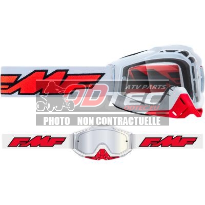 FMF VISION POWERBOMB GOGGLE ROCKET WH CLR - 26012971. VISION,POWERBOMB,GOGGLE,ROCKET,VISION,GOGGLE,ROCKET,masques,sont,fabriqués,100%,Caractéristiques,POWERBOMB,Protège-nez,amovible,dévie,perchoir,débris,Lentille,polycarbonate,avec,revêtement,antibuée,pour,vision,claire