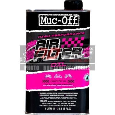 Huile de filtre à air MUC-OFF 1L - 36100074/Bihr: 1093277/20156. Huile,filtre,MUC-OFF,Huile,filtre,MUC-OFF,Formule,sans,chlore,basse,viscosité,pour,meilleure,efficacité,longévité,accrue,filtres,mousse,moteur,Optimise,flux,dair,pour,performances,maximales,Prévient,lac