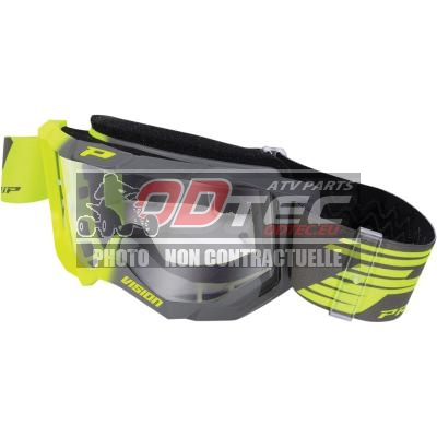 Masque  PRO GRIP 3300 FL YEL/GREY - 26013056. Masque,GRIP,3300,YEL/GREY,Utilisé,nombreux,pilotes,Championnat,Monde,Enduro,autres,sports,mécaniques,Verres,plus,larges,épaisseur,Anti,Anti-rayures,Éponge,double,densité,avec,velours,déperlant,coloré,Triple,bande,silicone